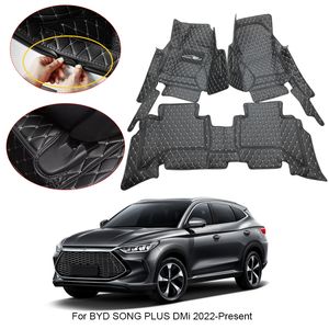 Alfombrilla envolvente 3D para suelo de coche para BYD SONG PLUS DMi 2022-2025, almohadillas protectoras para pies, alfombra, accesorio impermeable de cuero PU