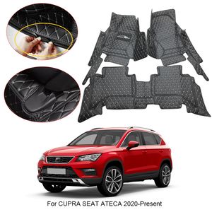 3D Full Surround Car Floor Mat voor Cupra-stoel Ateca 2020-2025 LINER VOETBADS PU LEDERWAARDE TERPROFT TAPPET COVER Auto-accessoires