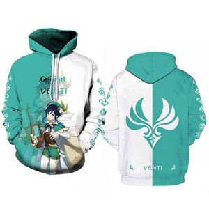 3D Game Genshin Impact Hoodie Sweatshirt Cosplay Raglan Color Sudaderas Adult/Kid Streetwear Xiao Venti Albedo Zhongli pullovers Y220713