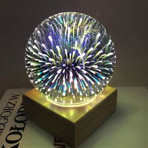 3D Glass Lamp Magic Night Light Creative USB In-line slaapkamer Bedroom Lamp LED Home Sfeer Gift Lamp174A