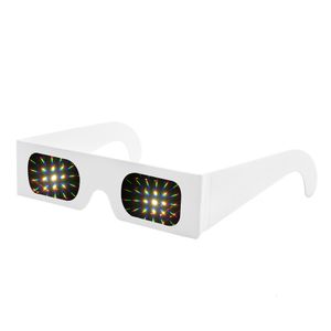 Lunettes 3D 100pcs 3D Papier Prismes Diffraction Feux D'artifice Lunettes Pour Spectacles Laser Raves Lumières En Gros 230726