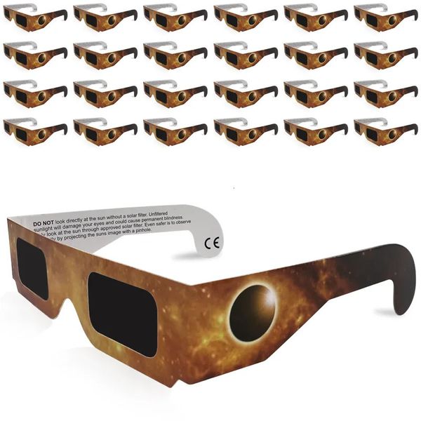 Lunettes 3D 25 x lunettes Solar Eclipse - Lunettes sûres certifiées CE pour une visualisation directe du soleil 231025
