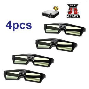 Gafas 3D 4 unids/lote gafas 3D obturador activo recargable para BenQ W1070 Optoma GT750e DLP 3D emisor proyector gafas 230726