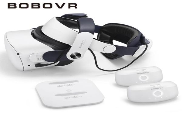 Lunettes 3D BOBOVR M2 Plus STRAP TWIN BATTERIE TWIN COMBO COMPATIBLE AVEC META QUEST 2 VR POWER BANK CHARGER Stationdock avec B2 BAT8403570