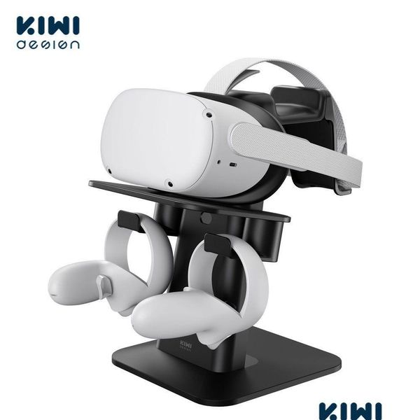 Gafas 3D Kiwi Design Soporte VR mejorado Pantalla para auriculares y estación de montaje del soporte del controlador para Ocus Quest 2Htc Vive 221025 Drop de Dhda9