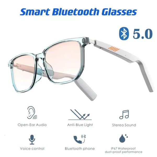 Gafas 3D Smart Anti Blue Control de voz Gafas de sol inalámbricas Bluetooth Llamadas manos libres TWS Video musical Gafas impermeables 231128