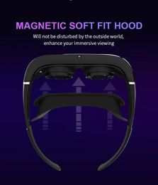 Lunettes 3D mises à jour 2D Smart Giant Screen VR Headset Stéréo Cinema Virtual Reality Eyewear Android 231123