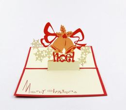 3D wenskaart Noel kerstbell wenskaart kerstdecoratie kerstkaarten voor begroeting Bessing -kaarten pop -up wensing6698508