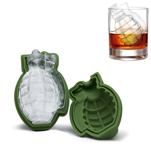 3D Grenade forme glace outils Cube moule créatif fabricant de crème glacée fête boissons Silicone plateaux moules cuisine barre outil hommes