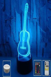Luces Led de noche para guitarra 3d, luz táctil de siete colores, luz Visual táctil 3D, ambiente de regalo creativo, lámparas de mesa pequeñas 4273927