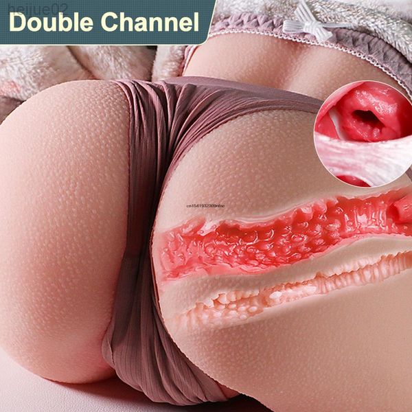 3D medio cuerpo falso coño masturbándose para hombres realista gran culo gay muñeca sexual real strapon vagina anul coño doble canal l220808