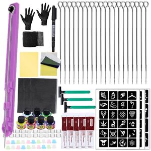 3D Hand Poke and Stick Tattoo Kit DIY Ink Needles Set for Body Art Beginners Practice 220728