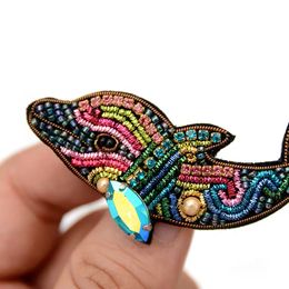 3D Bordado hecho a mano Color de cuentas Heart Dolphin Sequins Patch Diy Applique para pantalones de abrigo Bag Indian Silk Broche