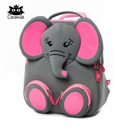 3D Happy Elephant Model School Grote Waterdichte Zoo Dieren Design Mochila Infantil Mode Anti Lost Gift voor Peuter Kinderen Klein 220425