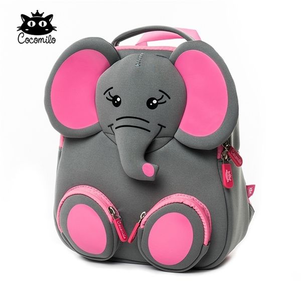 3D Happy Elephant Model School Big Big Imperproof Zoo Animals Design Mochila Infantil Fashion Anti Lost Gift for Toddler Kids Small LJ201225