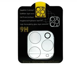 Protecteur d'objectif de caméra arrière 3D HD clair résistant aux rayures en verre trempé avec cercle de flash pour iPhone 14 13 12 Mini XS 11 Pro Max XR 7 8 plus