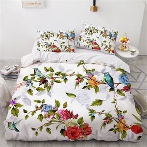 3D HD print beddengoedset customKingeUropeUsaduvet Cover Set QueenkingQuiltBlanket Cover Set Set Bedebloemen Eucalyptus Toucan Dekbedoverkap 220616