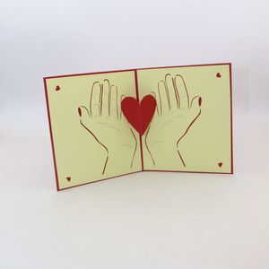 3D handgemaakte hart liefde papier wenskaarten Valentijnsdag Dagleraar Dank u kaart voor mama Feestelijke feestartikelen