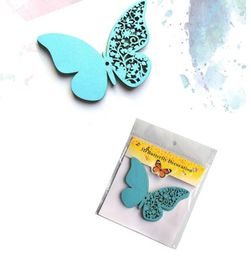 3D Hollow Butterfly Paper Vlinders voor Woondecoratie voor Bruiloft Decoratie 12pcs / Set 3D Vlinder Decoratie Muurstickers