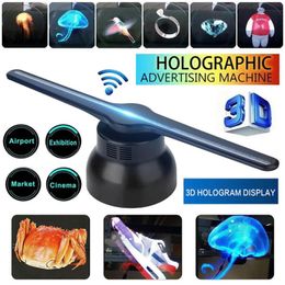 3D hologram reclame display wifi led fan holografische 3d foto's video's 3d naakte oog led fan projector voor winkel winkel bar vakantie evenementen