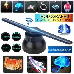 Hologramme 3D Publicité Affichage WIFI LED Ventilateur Holographique 3D Pos Vidéos 3D Oeil Nu LED Ventilateur Projecteur pour Magasin Boutique Bar Holida328j