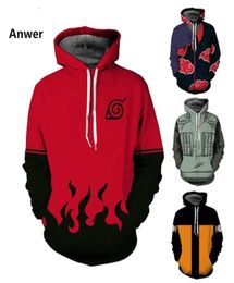 3D Hoodies Anime Boruto Jacket jas uchiha itach kakashi cosplay kostuums mannen sweatshirt pullover 5xl5587812