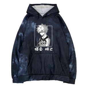 3D Hoodies Dames / Mannen Mijn Boku No Hero Academia Katsuki Bakugou Lange mouw Hooded Sweatshirt Katoenen Heren Hoodies H1227