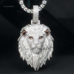3D Iced Out Lion S Custom Fashion Rapper Design Hip Hop Moissanite Diamond Necklace Pendant