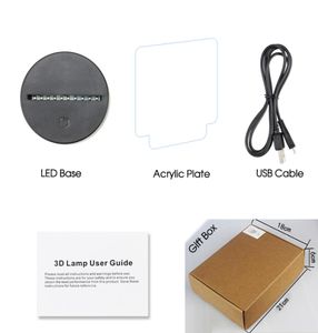 Lámpara LED de ilusión 3D Night Light Diseños mixtos 7 RGB Luces USB 5 ° Batería Drop Fast DHL 5672733