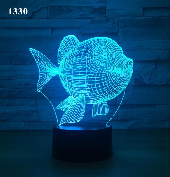Ilusión 3D, lámpara de luces nocturnas USB, proyector alimentado por quinta batería, botón táctil, luz LED para el hogar 9831886