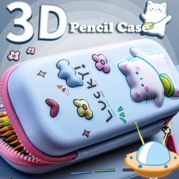 Étui au crayon Kawaii 3D grande capacité Organisateur de licorne Boîtes de pochettes mignonnes pour les filles de bureau d'école