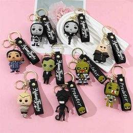 Keychain 3D PVC Miércoles Addams Keychain American Cool Addams Family Keychain Moll Toy