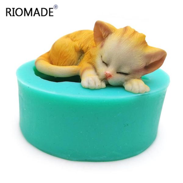 Moule de silicone 3D Moules de fondant Moules de gâteau outils de décoration de gâteau Beau chat chocolate sucre cupcake Animal Cuisine Moule de cuisson