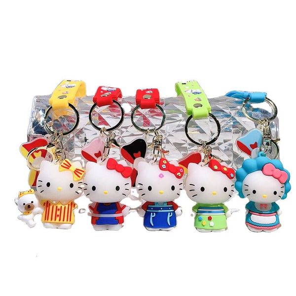 3d kitty couple sac pvc mignon dessin animé kawaii anime créatif accessoires pendentifs de trousse