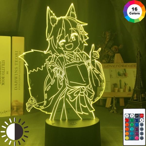 Lampe 3D le renard utile Senko San Figure veilleuse couleur changeante batterie USB veilleuse pour filles chambre décor lumière Holo C100254x
