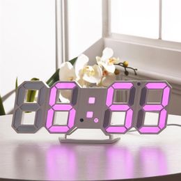 3D Grote LED Digitale Wall Clock Date Nightlight Display Tafel Desktop Clocks USB Elektronische Lichtgevende Wekker Klokken Home Decor A50