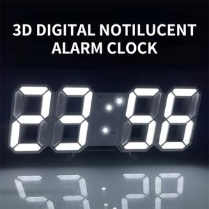 3D Grand LED Numérique Horloge Murale Date Veilleuse Table D'affichage Horloges De Bureau USB Électronique Réveils Lumineux Décor À La Maison 211110
