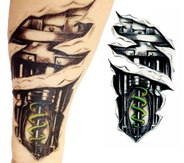 3D Grand imperméable tatouage temporaire autocollants bras mécanique Fak Men de tatouage Tatouage Art corporel amovible Z47157709