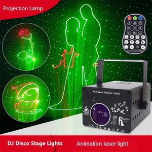 Luz de proyección de iluminación láser 3D RGB Colorida DMX 512 Proyector Proyector Party Xmas DJ DISPETH Lights LED Música Equipo de música Danc241o