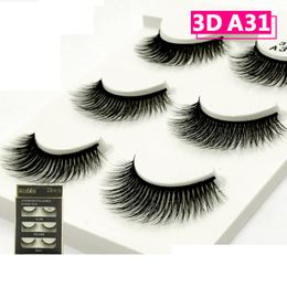 Mink 3D Fals Cils cils cils 21 styles Fabins à la main épais longs faux cils de cils de cils 3 paires de haute qualité