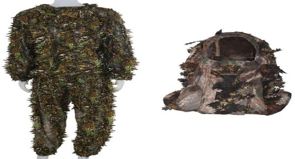 Costume Ghillie pour adultes, feuille 3D, Camouflage des bois, masque facial, feuille 3D stéréo, masque de chasse à la dinde2928555