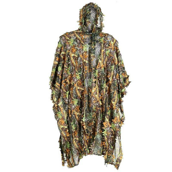 3d feuillu poncho jungle ghillie costumes hommes femmes chasse camouflage bionique adulte