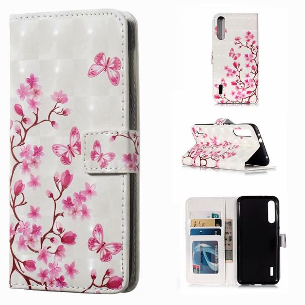 Cartera de cuero 3D flor tigre calavera búho tarjeta soporte tapa trasera funda para Huawei p30 pro p30 lite mate 20 P Smart 2019 xiaomi A3 PRO