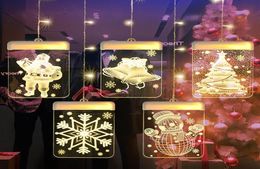 3D LED Christmas Lights Fairy Light Garland Gordijngordijn Batterij Batterij Hanglamp raam Home Decora00247v1899022