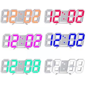 Corloge d'alarme numérique LED 3D LED tridimensionnel horloge horloge de montre thermomètre Thermomètre Calendrier électronique Hangi U0U6