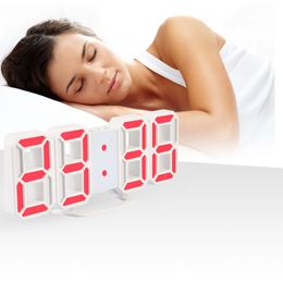 3D LED Digital Wall Clocks 24/12 uur Display 3 Helderheidspiegels Dimbare Nachtlamp Snooze Functie voor Thuis Keuken Office Y200109