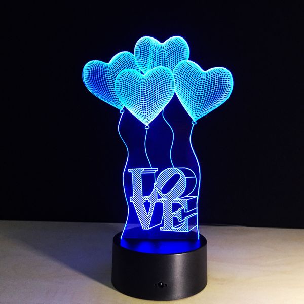 Lampe LED 3D créative, cadeau de noël, veilleuse, nouveauté, Illusion 3 D, lampes de Table pour la maison, lumière décorative D5.0