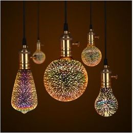 3D LED-lamp Edison Gloeilamp Vintage Decoratie E27 110 V 220 V LED Filament Lamp Copper Wire String Vervangen gloeilamp