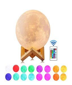 3d LED Night 16Colors Magical LED LED Light Moonlight Desk Lamp USB USB RECHARGable 3D Light Colors Stepless for Christmas Lights Or5593464