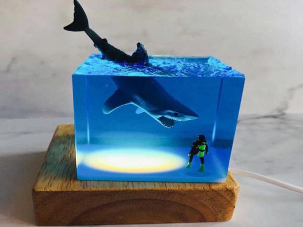 3d LED Night Light Diver Decoration Novelty Cadeau pour enfants chambre bébé chambre de chambre USB lampe de table de chevet USB pour la maison H09226588684